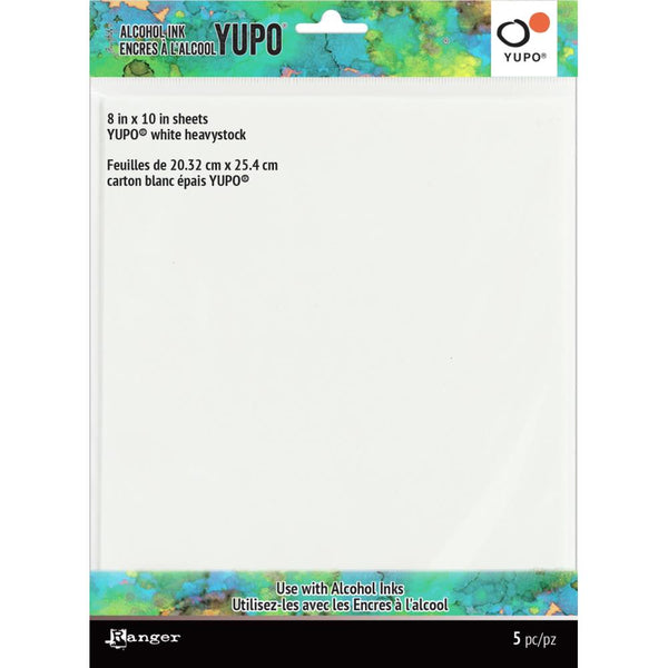 Tim Holtz Alcohol Ink White Yupo Paper 144lb 5 pack 8in x 10in*