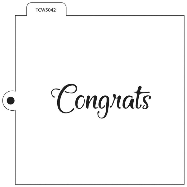 Crafters Workshop Cookie & Cake Stencils 5.5 inch X5.5 inch - Congrats*