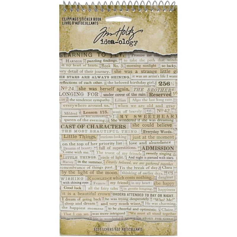 Tim Holtz Idea-Ology Sticker Book 4.5in x 8.75in 622 pack Clippings