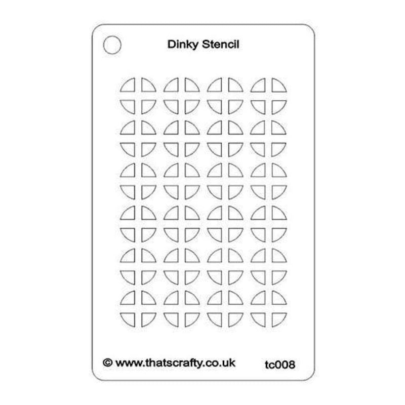 That's Crafty Dinky Stencil 3In.X4.75In. Quarter Circles Background