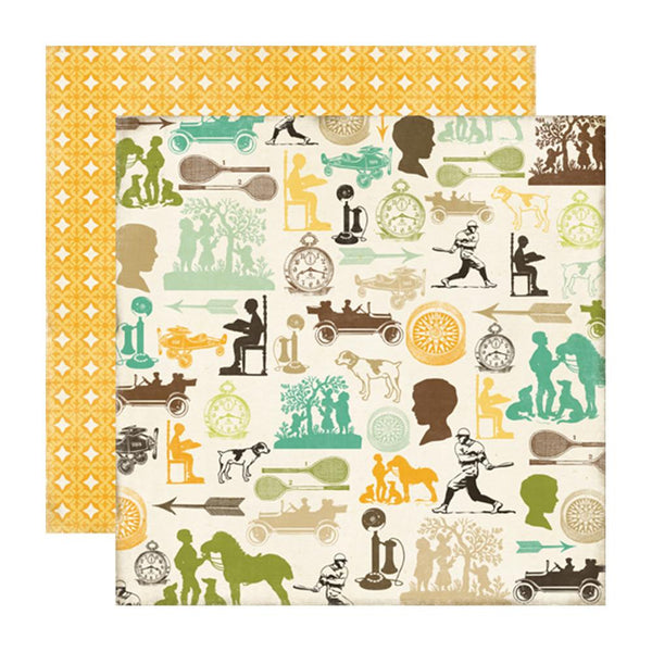 Echo Park - This and That Collection - Charming - 12 x 12 Double Sided Paper - Vintage Boy
