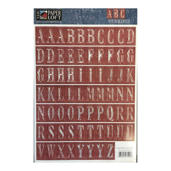 The Paper Loft - Weathered Letters Red Alphabet Cardstock Stickers