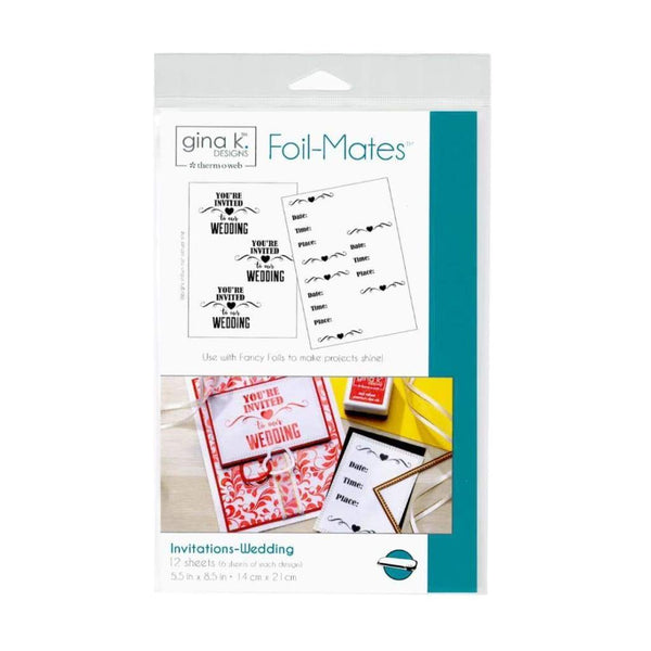Thermoweb Gina K Designs Foil-Mates Invitations 5.5X8.5 inch 12 pack - Wedding