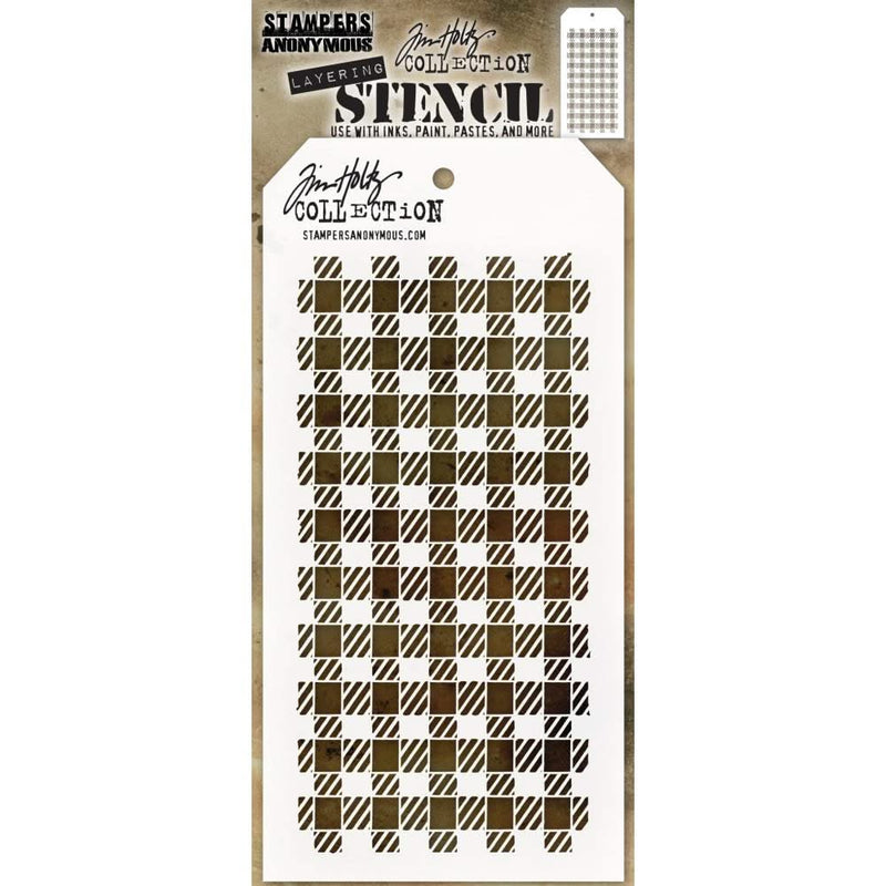 Tim Holtz Layered Stencil 4.125 inchX8.5 inch - Gingham
