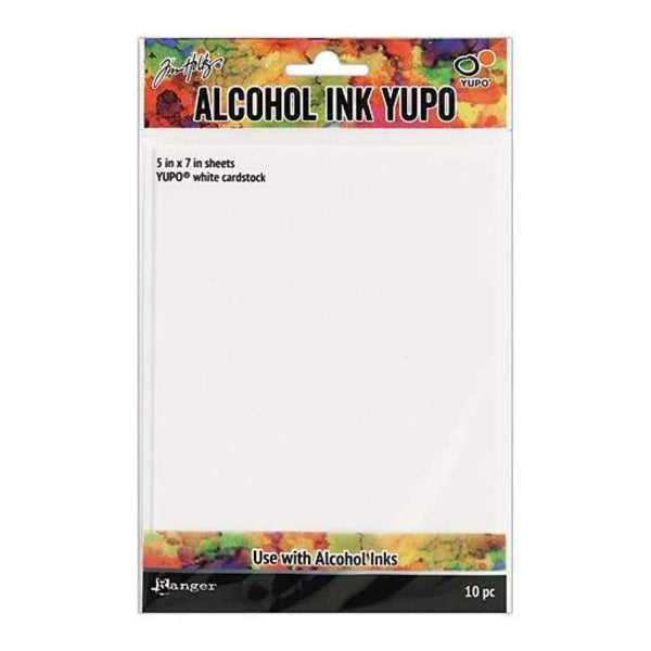 Tim Holtz Alcohol Ink White Yupo Paper 10 Sheets 5 Inch X7 Inch