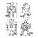 Tim Holtz Cling Rubber Stamp Set 7In. X8.5In.  Robots Blueprint
