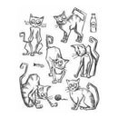 Tim Holtz Cling Stamps 7 Inch X8.5 Inch  Crazy Cats