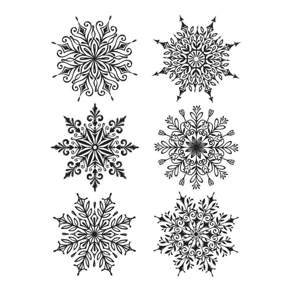 Tim Holtz Cling Stamps 7 inch X8.5 inch - Swirly Snowflakes