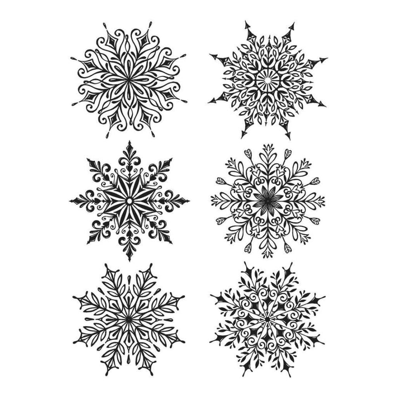 Tim Holtz Cling Stamps 7 inch X8.5 inch - Swirly Snowflakes