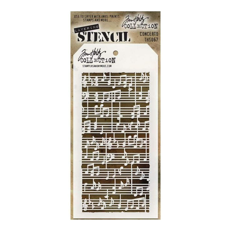 Tim Holtz Layered Stencil 4.125 inch X8.5 inch Concerto