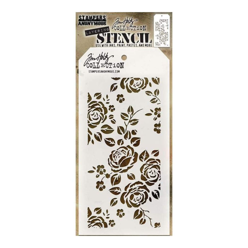 Tim Holtz Layered Stencil 4.125 inch X8.5 inch - Roses