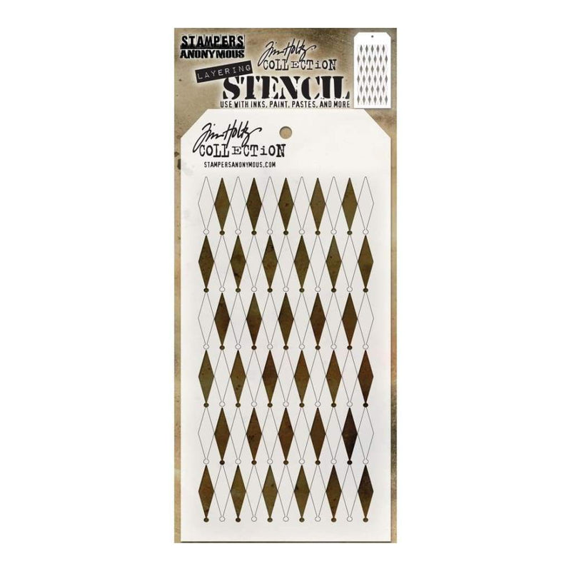 Tim Holtz Layered Stencil 4.125inch X8.5inch Shifter Diamonds