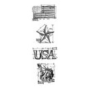 Tim Holtz Mini Blueprints Strip Cling Rubber Stamps 3In. X10in.  Americana