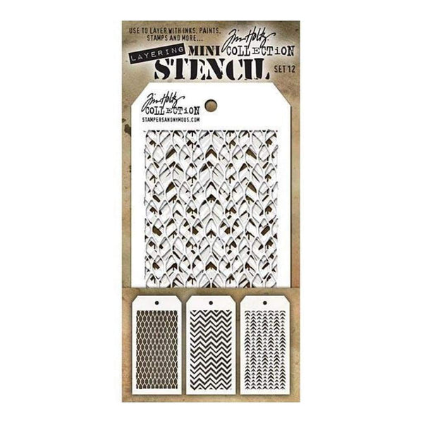 Tim Holtz Mini Layered Stencil Set 3 Pack - Set #12