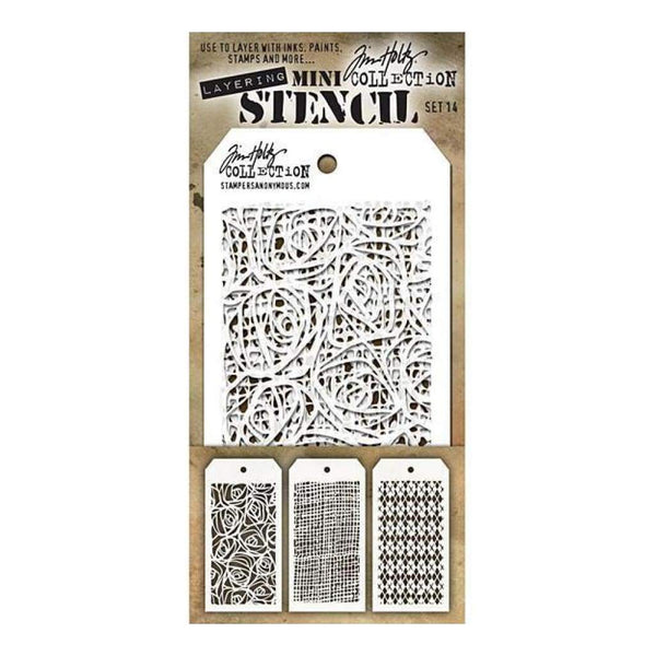 Tim Holtz Mini Layered Stencil Set 3  Pack - Set #14