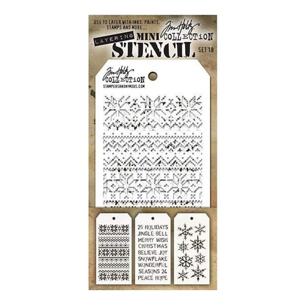 Tim Holtz Mini Layered Stencil Set 3  Pack - Set #18