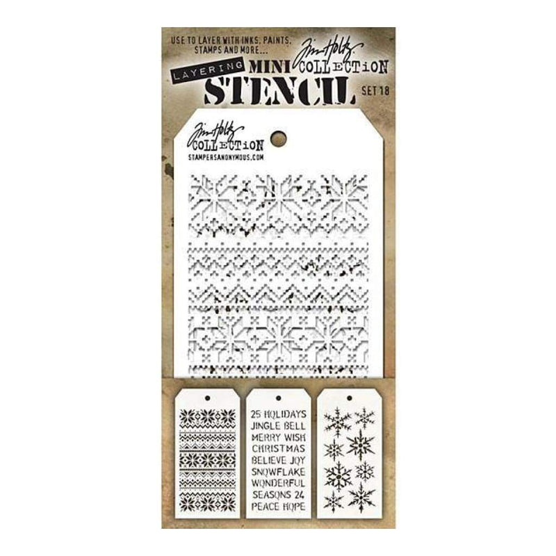 Tim Holtz Mini Layered Stencil Set 3  Pack - Set