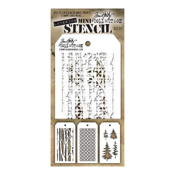 Tim Holtz Mini Layered Stencil Set 3 pack Set #21
