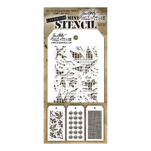Tim Holtz Mini Layered Stencil Set 3 Pack Set #22