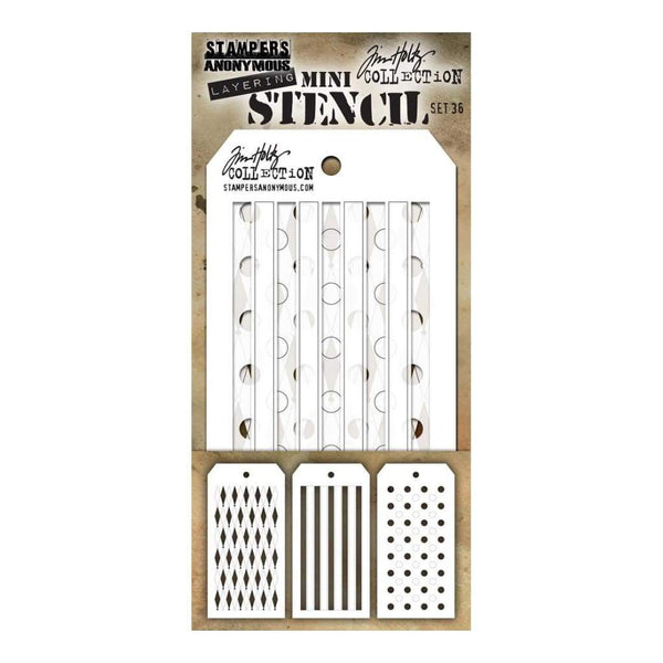 Tim Holtz Mini Layered Stencil Set 3 pack Set #36