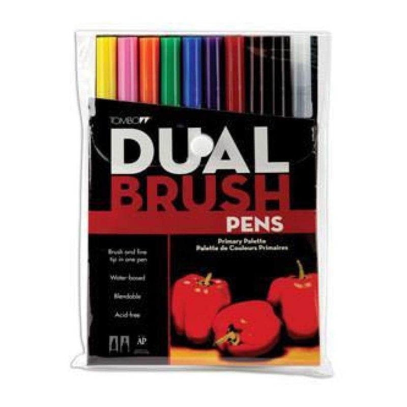 Tombow Dual Brush Marker Set 10 Pack - Primary