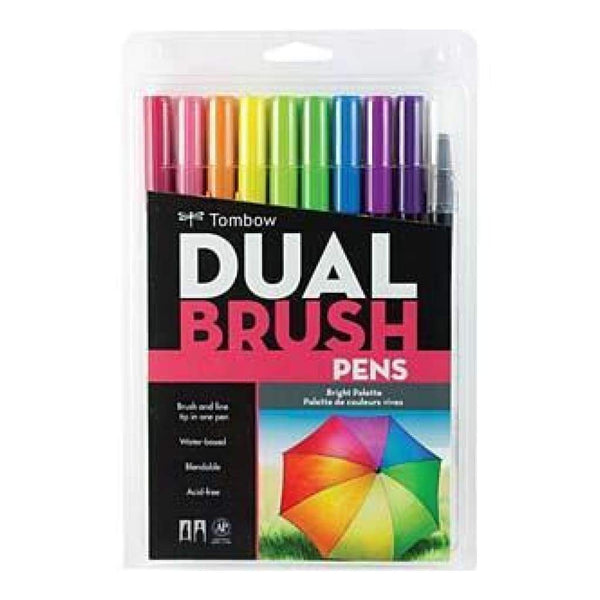Tombow Dual Brush Pens 10 Pack Bright