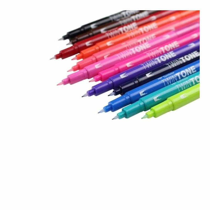 Tombow Twintone Marker Set 12 Pack - Brights