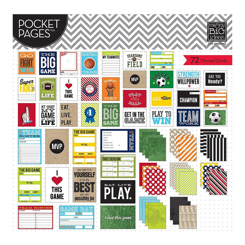 Me & My Big Ideas - Pocket Pages Specialty Cards 72 per package - Sports*