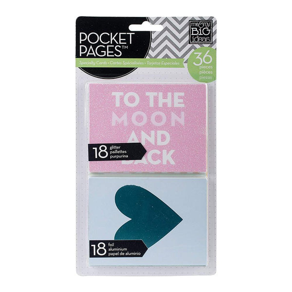Me & My Big Ideas - Pocket Pages Specialty Cards 3 X 4inch 36 per package - To The Moon & Back