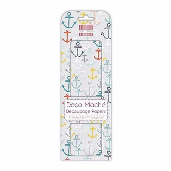 Trimcraft - Deco Mache Paper 10.25 Inch X14.75 Inch  3 Pack  - Anchors
