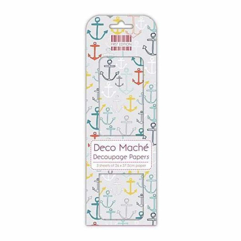 Trimcraft - Deco Mache Paper 10.25 Inch X14.75 Inch  3 Pack  - Anchors