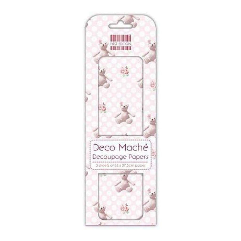 Trimcraft - Deco Mache Paper 10.25 Inch X14.75 Inch  3 Pack  - Teddy & Flower