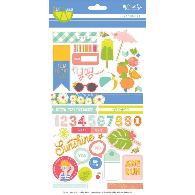 My Minds Eye - Tutti Frutti Stickers 6inch X12inch