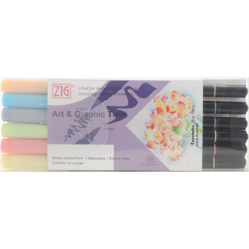 ZIG Art & Graphic Twin Tip Markers 6 pack - All Seasons