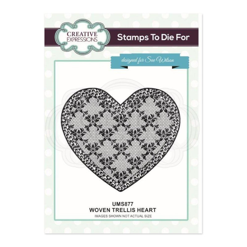 Creative Expressions - Woven Trellis Heart Pre Cut Stamp