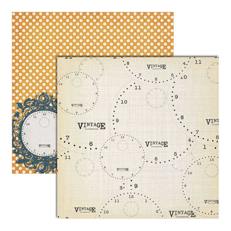 Teresa Collins - Vintage Finds Double-Sided Cardstock 12"X12" Clocks