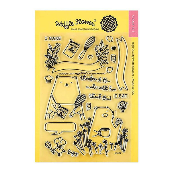 Waffle Flower Crafts Clear Stamp 5 inch X7 inch - Therefore I Am