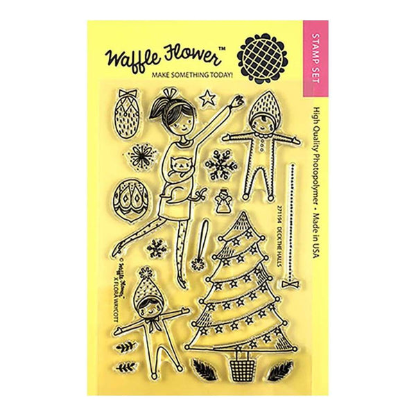 Waffle Flower Crafts Clear Stamps 4 inch X6 inch Deck The Halls