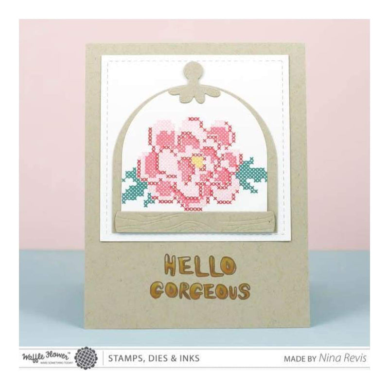 Waffle Flower Crafts Clear Stamps 4 inch X6 inch Stitched Peonie*