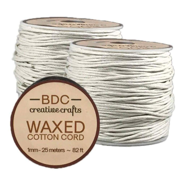 Waxed Cotton Bracelet Cord 1mmX24m - White