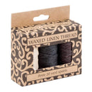 Waxed Linen 5 Ply Thread 3 pack Natural, Brown, Black; 20yds Each