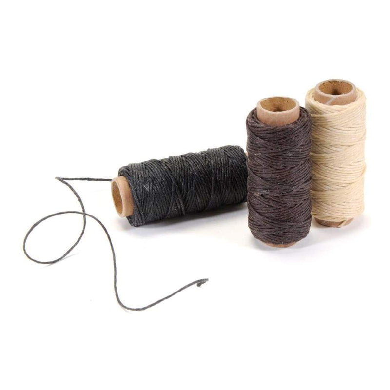 Lineco  Waxed Linen 5 Ply Thread 3 pack Natural, Brown, Black; 20yds Each