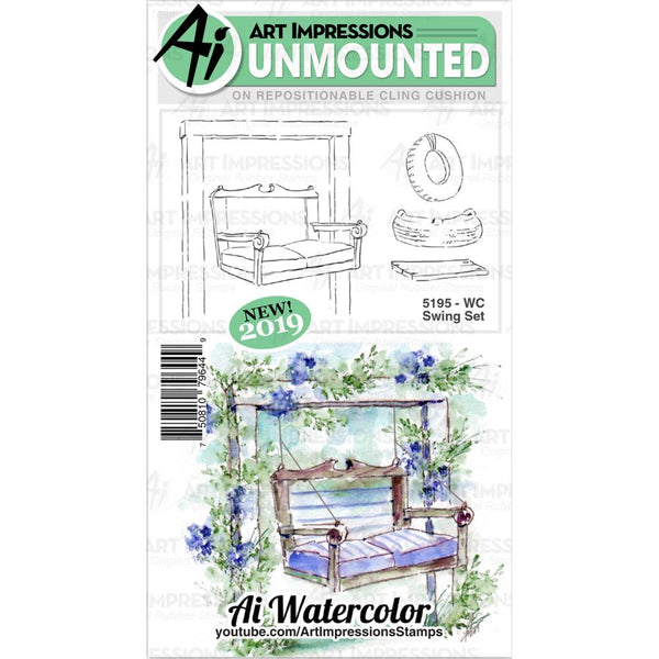 Art Impressions - Watercolour Cling Rubber Stamps - WC Swing