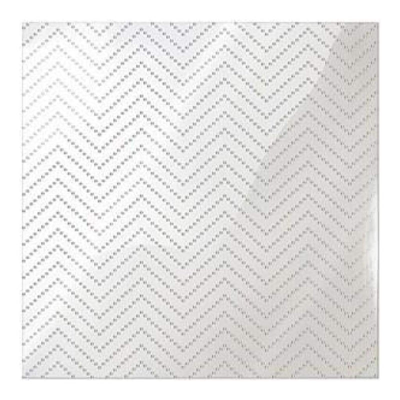 We R Memory Keepers - Clearly Posh Acetate Sheets 12Inch X12inch  - Chevron Dot  With Silver Foil