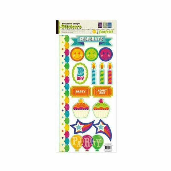 We R Memory Keepers - Funfetti Collection - Embossed Cardstock Stickers