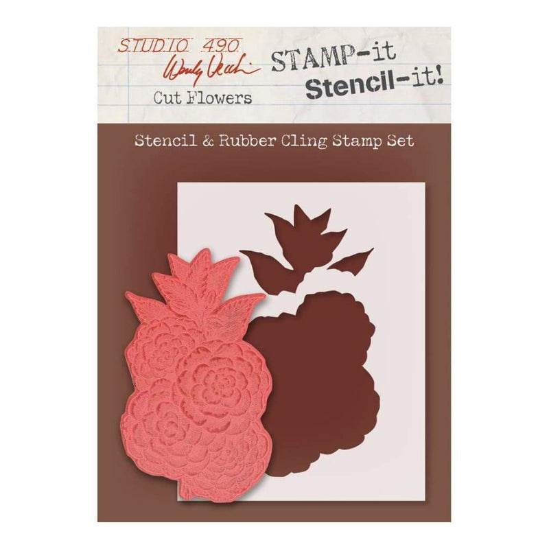 Wendy Vecchi - Studio 490 Stamp It Stencil It 7 inch X8.5 inch Cut Flowers
