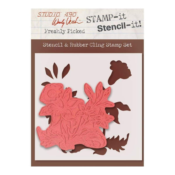 Wendy Vecchi - Studio 490 Stamp It Stencil It 7 inch X8.5 inch Freshly Picked