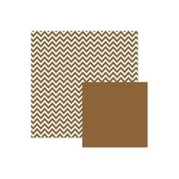 Wer Memory Keepers - Basics - Brown Chevron 12X12 Double-Sided Paper