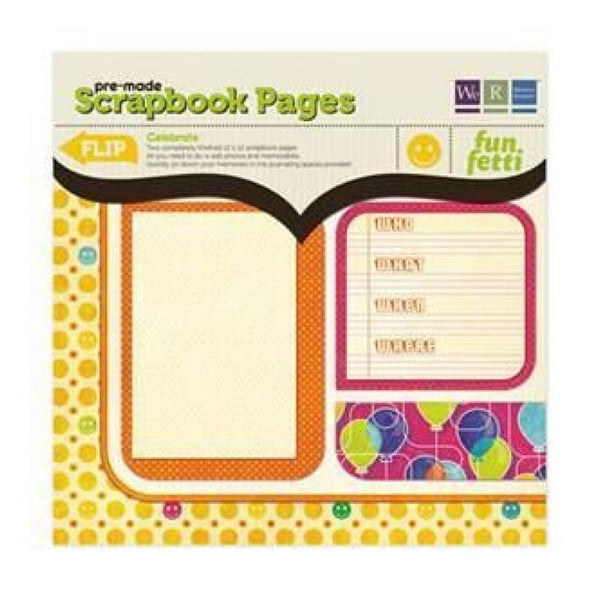Wer Memory Keepers - Funfetti 12X12 Premade Scrapbook Pages - Celebrate