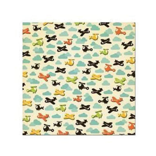 Wer Memory Keepers - Out & About - Up Up & Away 12X12 Flocked Paper (Pack Of 5)